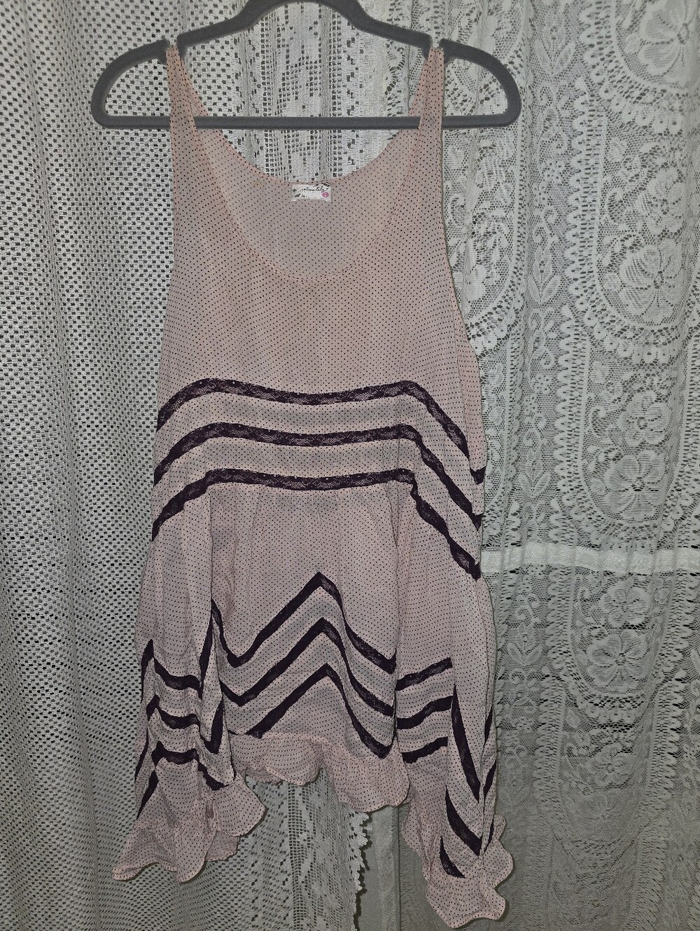 Free People Intimately Polka Dot Lace Tank Dress Womens Medium